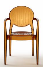 Прозрачен дизайнерски стол кехлибарен