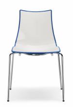 Дизайнерски стол бял със син кант