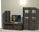ТВ - секция в дървесен цвят