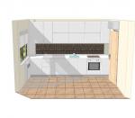 Права кухня с врати МДФ гланц 